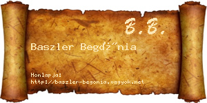 Baszler Begónia névjegykártya